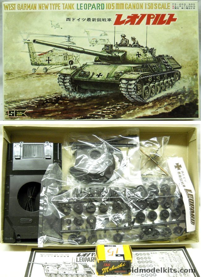 Shizukyo 1/50 Leopard 105MM Cannon West German New Type Tank, TS-203-300 plastic model kit